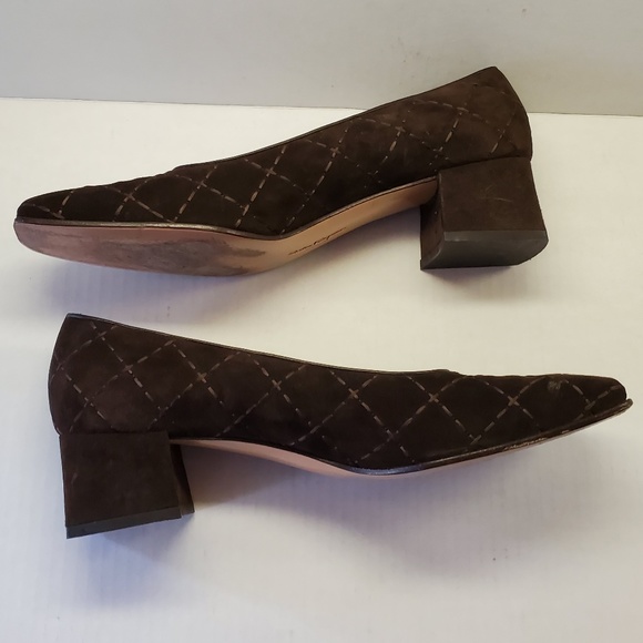 Salvatore Ferragamo Brown Quilted Suede Slip On - Picture 5 of 8